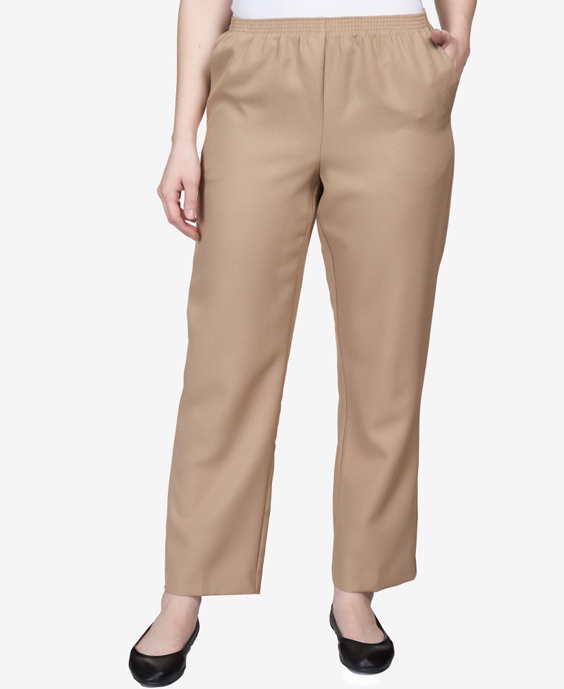Alfred Dunner Women's Poly Proportioned Short Pant, Tan, 6 Petite - Image 5